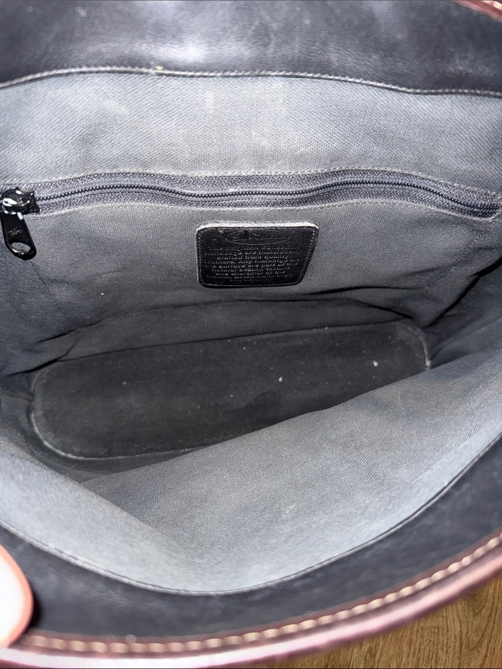 Vintage Brighton Brown Croc-Embossed Black Leather Shoulder Bag Tote - Picture 10 of 10